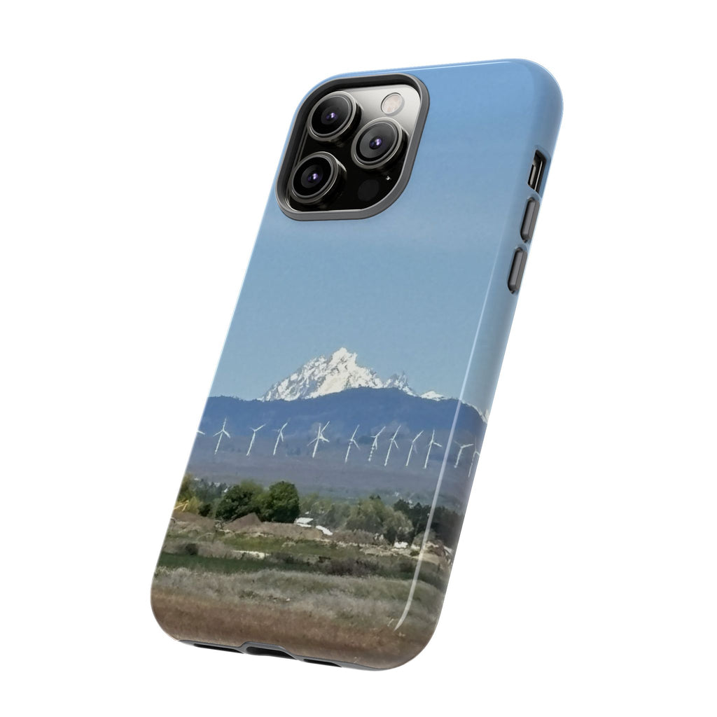 Mt Stuart from Ellensburg, Washington with Windmills Tough Phone Case