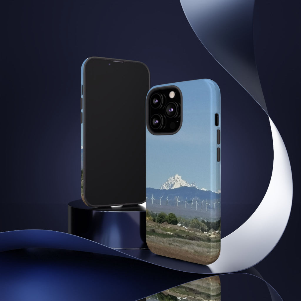 Mt Stuart from Ellensburg, Washington with Windmills Tough Phone Case