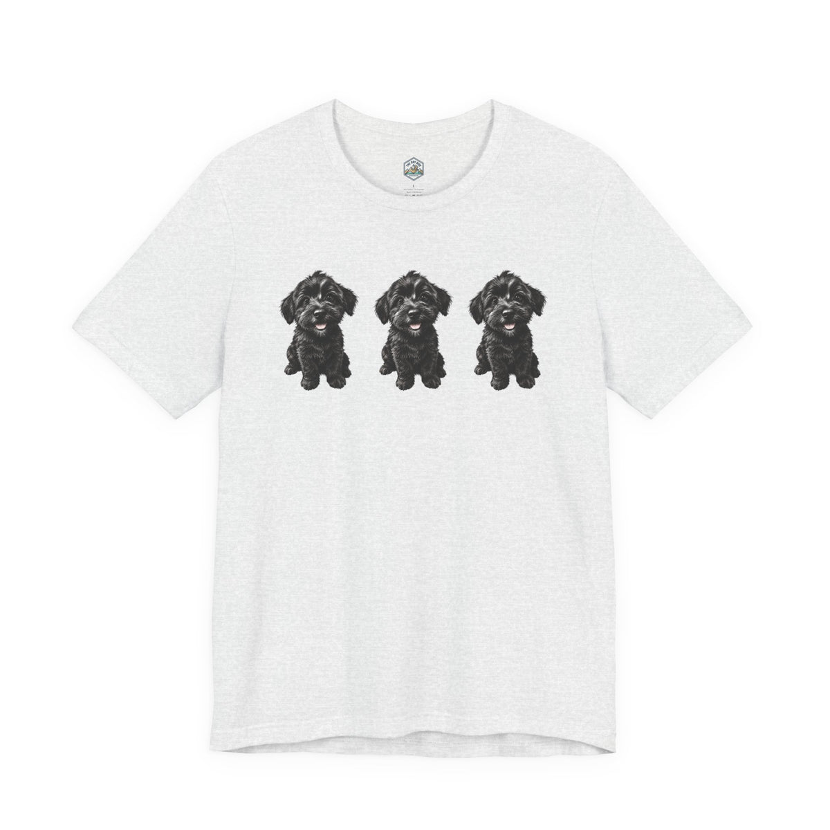 T-shirt noir mignon avec motif chien Schnoodle