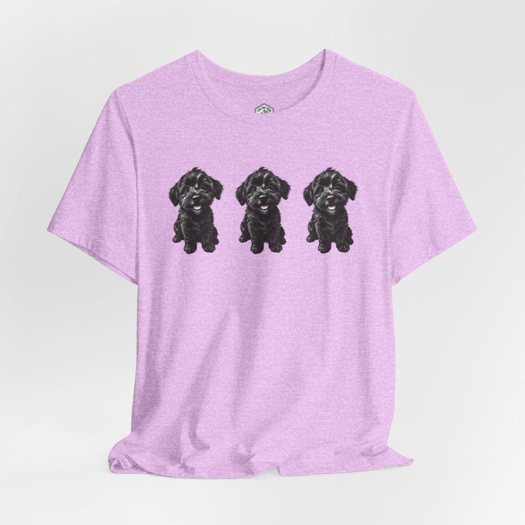 T-shirt noir mignon avec motif chien Schnoodle