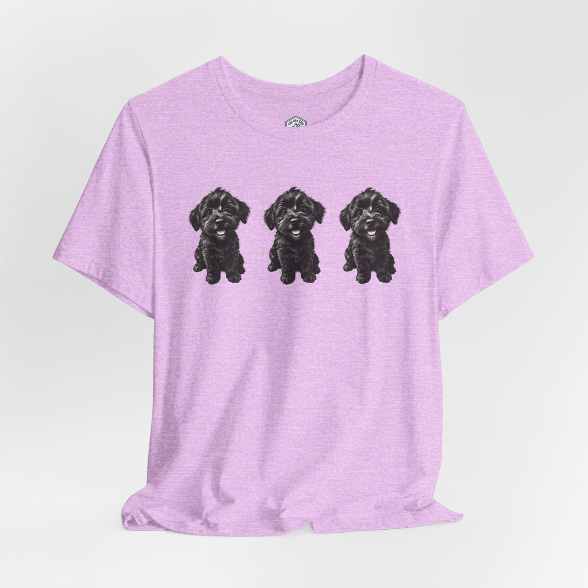 T-shirt noir mignon avec motif chien Schnoodle