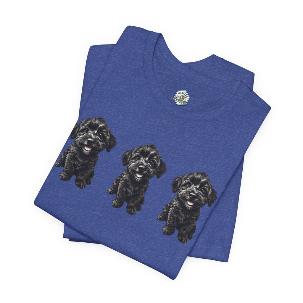 T-shirt noir mignon avec motif chien Schnoodle