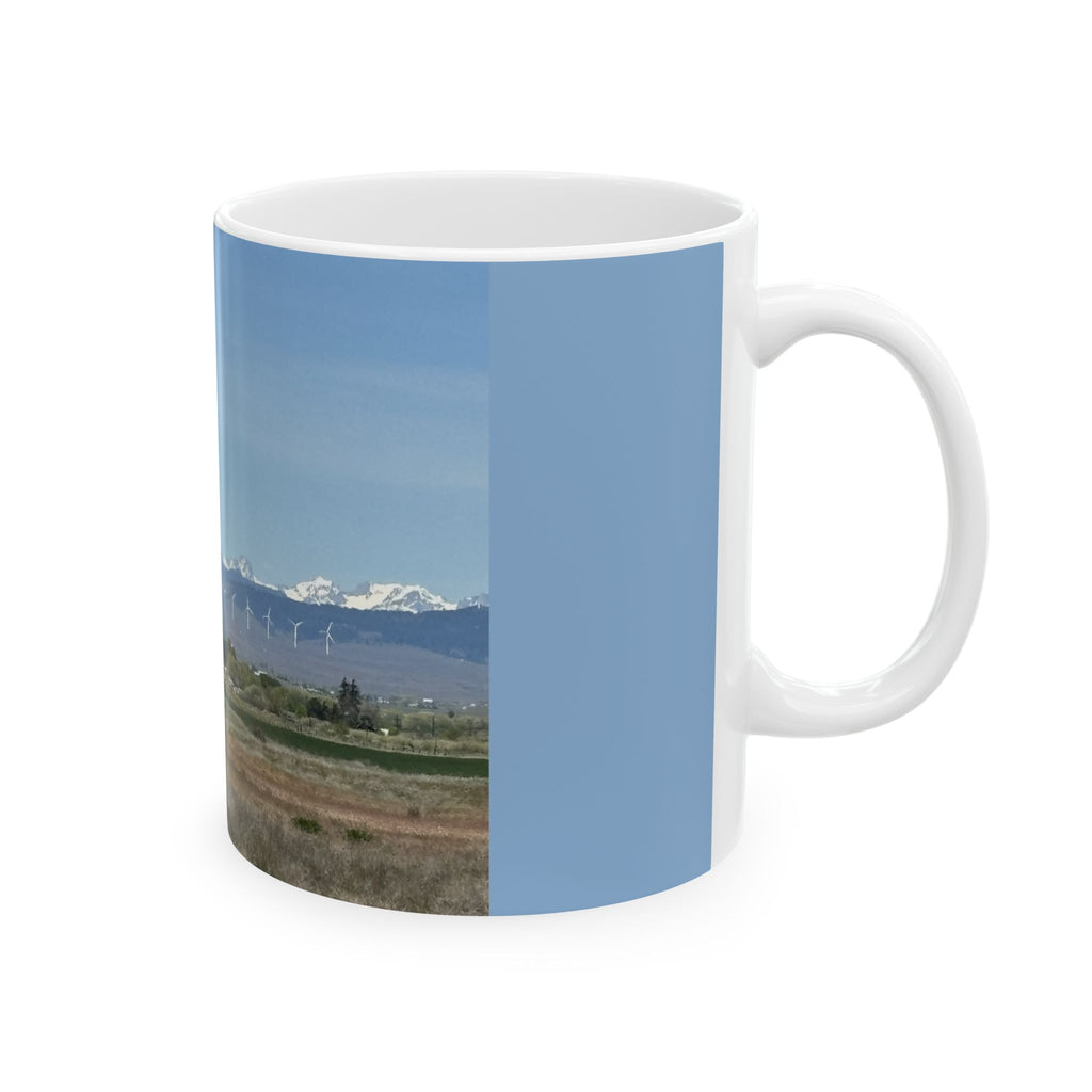 Mt. Stuart Wind Farm Landscape Ceramic Mug: Ellensburg Edition