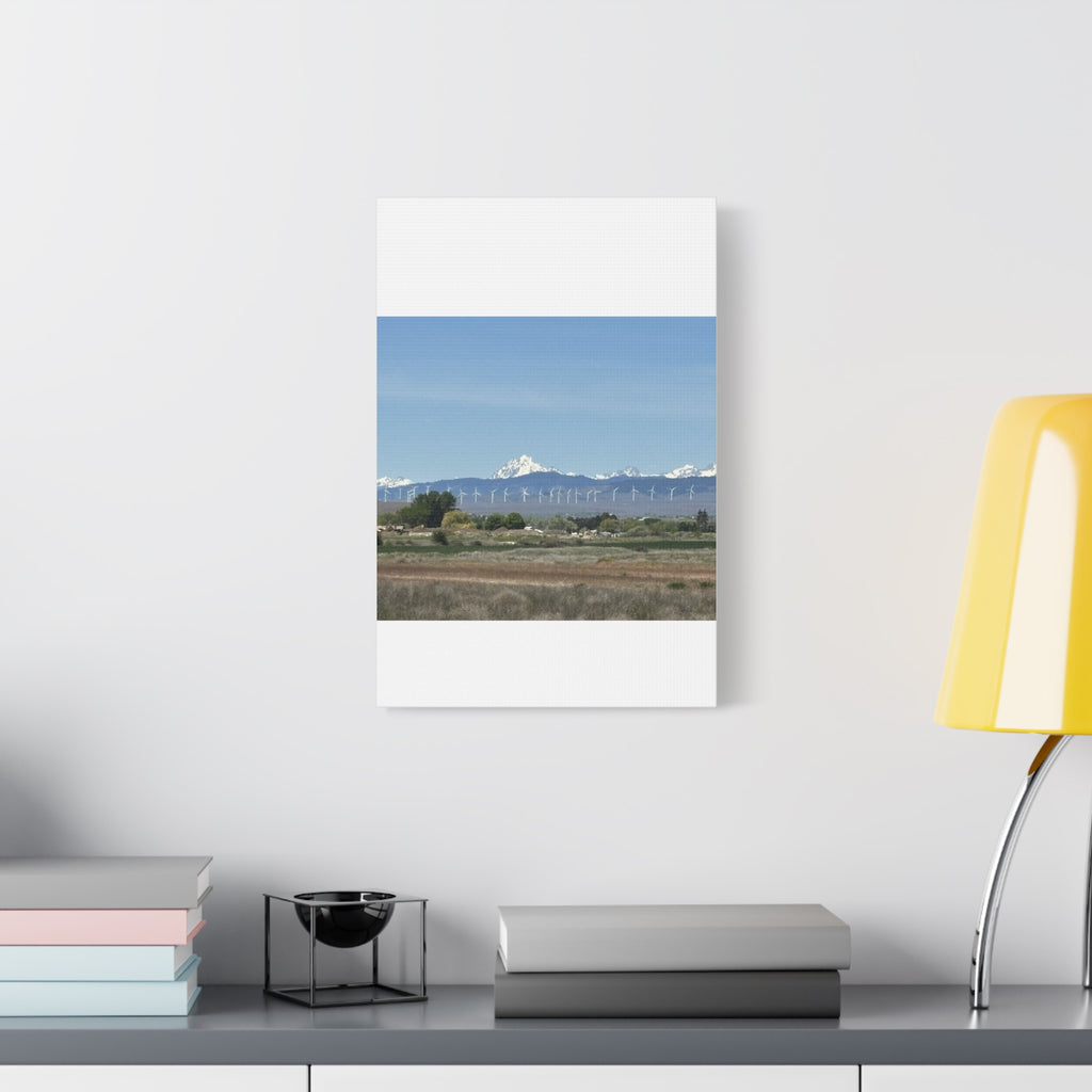 Mt Stuart Range with Windmill Landscape from Ellensburg Canvas Wall Art