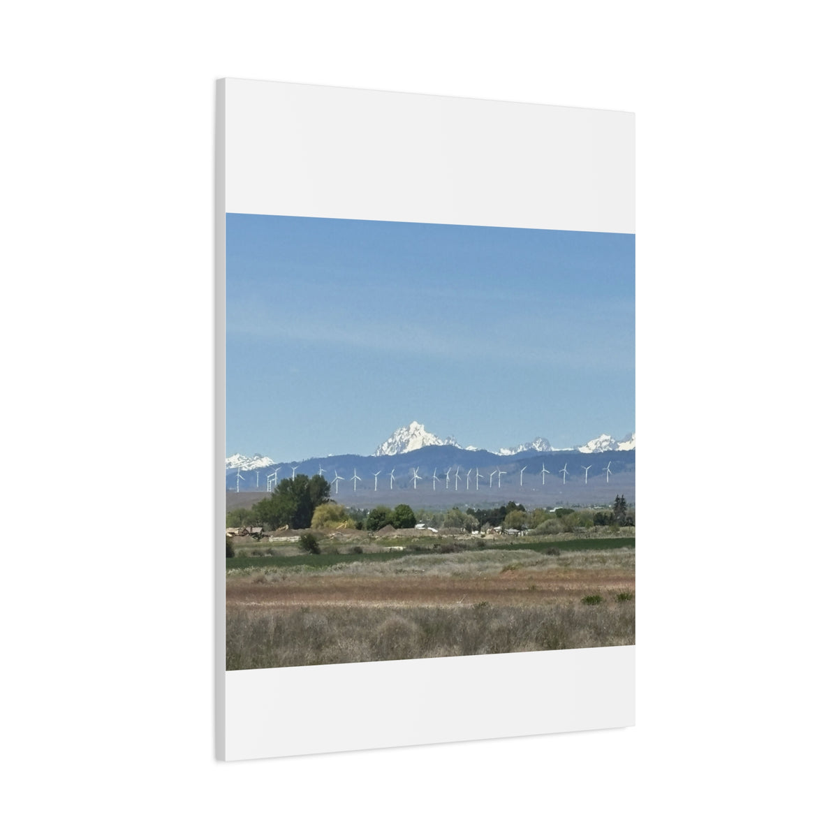 Mt Stuart Range with Windmill Landscape from Ellensburg Canvas Wall Art