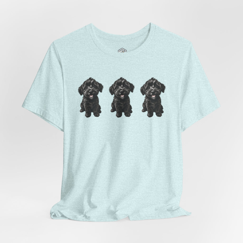 T-shirt noir mignon avec motif chien Schnoodle