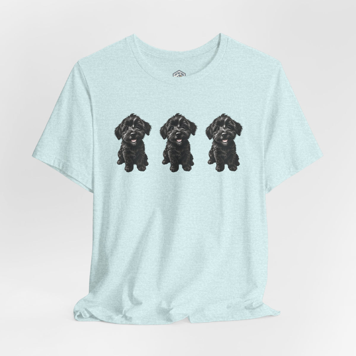 T-shirt noir mignon avec motif chien Schnoodle